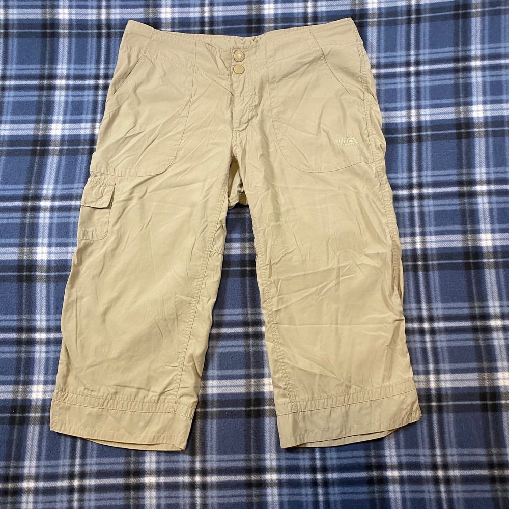 The North Face Womens Khaki Nylon Hiking Capri Cargo Pants Size 10 S09 T150 T550